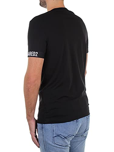 DSQUARED2 D9M3U362 - Camiseta de Manga Corta para Hombre, Negro, XXL