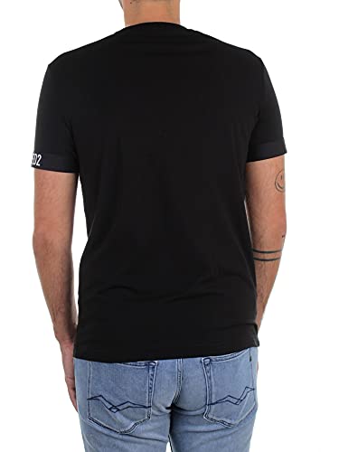 DSQUARED2 D9M3U362 - Camiseta de Manga Corta para Hombre, Negro, XXL