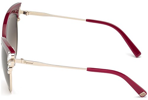 DSQUARED2 DQ0200 69K 58 Monturas de Gafas, Rojo (Bordeaux LucRoviex Grad), 58.0 Unisex Adulto