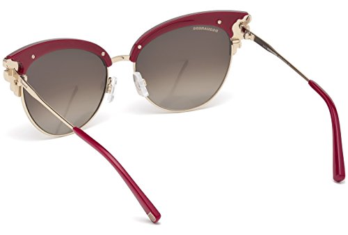 DSQUARED2 DQ0200 69K 58 Monturas de Gafas, Rojo (Bordeaux LucRoviex Grad), 58.0 Unisex Adulto