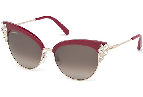 DSQUARED2 DQ0200 69K 58 Monturas de Gafas, Rojo (Bordeaux LucRoviex Grad), 58.0 Unisex Adulto