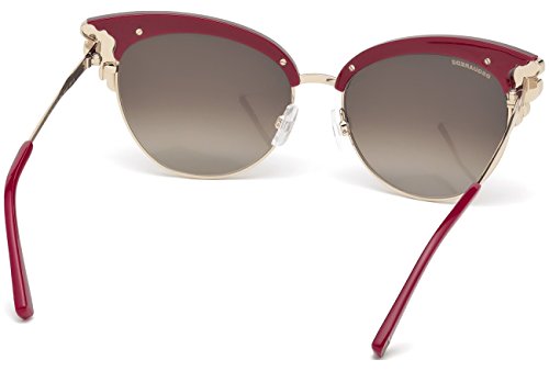 DSQUARED2 DQ0200 69K 58 Monturas de Gafas, Rojo (Bordeaux LucRoviex Grad), 58.0 Unisex Adulto