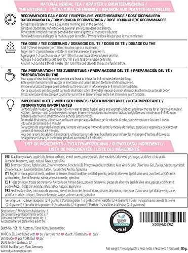 Dual Slim Active Berry | Té De Frutas 100% Natural Y Vegano | 60g De Té Adelgazante | Sabor A Durazno | Aloe Vera, Peonías Y Espirulina | Sin Aditivos, Azúcar Y Cafeína | Certificado En Laboratorio