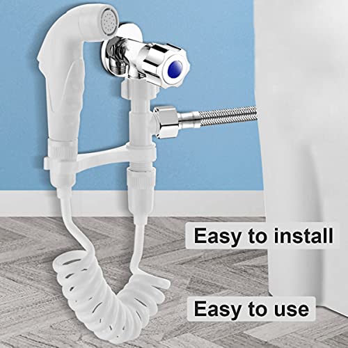Ducha Bidet, Senteen 2 Juegos Rociador De Bidé De Mano Portátil Pulverizador Bidet Blanco Manguera Bidé Alcachofa De Bidet Accesorios De Ducha, Para Limpieza De Pañales, Baño De Mascotas, Closestool