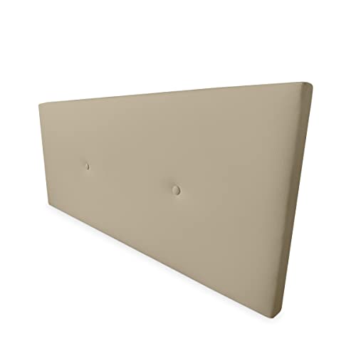 Duérmete Online Cabecero Premium Acolchado Modelo Milán | Tapizado en Polipiel de Alta Gama-Incluye Herrajes y Tornillería, Madera, Beige, 100 x 60 cm (Cama 90)