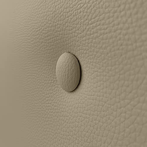 Duérmete Online Cabecero Premium Acolchado Modelo Milán | Tapizado en Polipiel de Alta Gama-Incluye Herrajes y Tornillería, Madera, Beige, 100 x 60 cm (Cama 90)