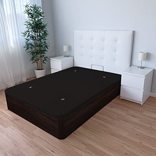 Duérmete Online Canapé Abatible Madera Gran Capacidad Cajón Grosor 30mm con Tapa Reforzada y Transpirable, Wengue, 135 x 190