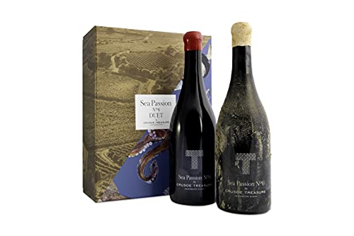 Duet Sea Passion Nº 6 - Pack de Vino Submarino + Vino Terrestre para cata comparada - Crusoe Treasure