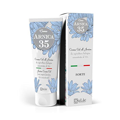 Dulàc Crema Arnica 75ml Extra Fuerte con 35% Árnica Montana Orgánica, Made in Italy, Arnica Crema Dolores Musculares y Articulaciones, Crema Efecto Frio Muscular, Arnica Gel-Crema