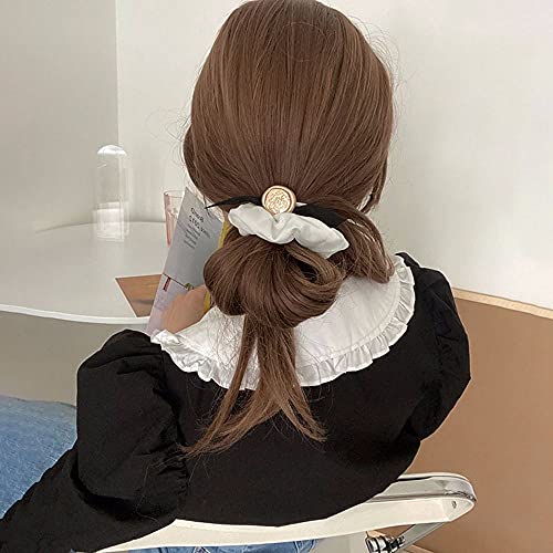 Dulce retro pequeña fragancia mujeres coleteros metal Francia arco cuerda de pelo femenino lazos de goma banda ponytail titular (negro)