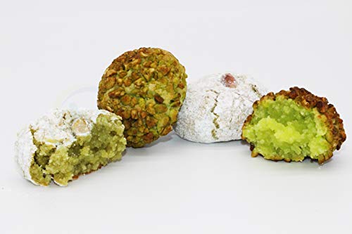 Dulces de almendra sicilianos Pistacho y Grano de Pistacho (520g) (Pasteles) en una elegante confeccion de regalo - Nonna Sicula - Malaseno