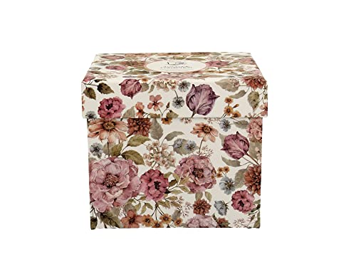 DUO Juego de taza de té con colador de té de acero inoxidable y tapa de porcelana, floral, diseño abombado, 400 ml, 3 piezas, en caja de regalo (Pastel Flowers)