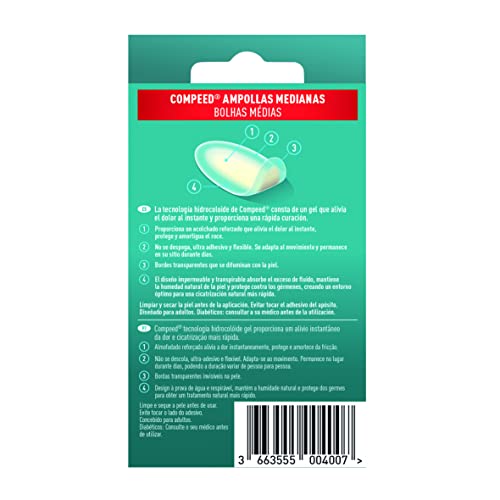 DUPLO- COMPEED Ampollas Medianas x24 (ON THE GO) - Pack de 2 - Cuidado De Pies, Alivio Del Dolor, empaquetados individualmente