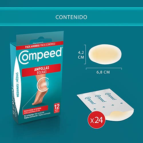DUPLO- COMPEED Ampollas Medianas x24 (ON THE GO) - Pack de 2 - Cuidado De Pies, Alivio Del Dolor, empaquetados individualmente
