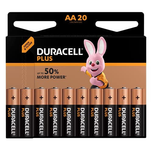 Duracell - Plus AA Pilas, paquete de 20, Exclusivo de Amazon
