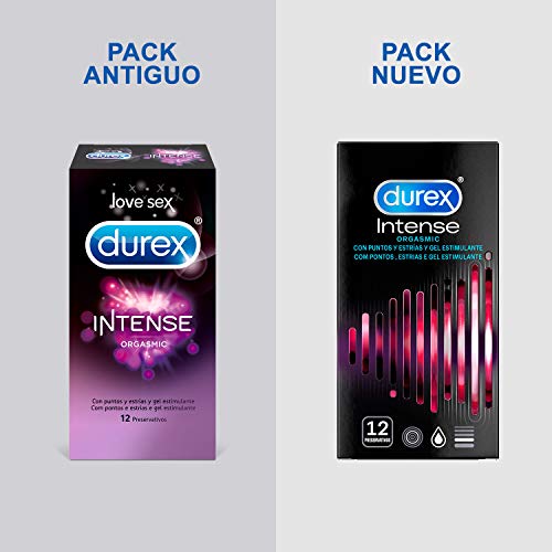 Durex Preservativos Intense Orgasmic con Puntos y Estrías - 12 Condones