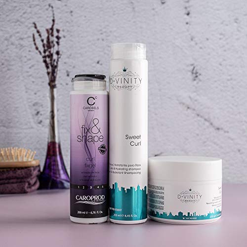D.VINITY Kit Belleza Sweet Curl - Pack Regalo para Mujer, Rizos Definidos, Champú + Mascarilla + Gel Acondicionador, Hidrata y Repara, Cabellos Rizados, Desenreda, Keratina