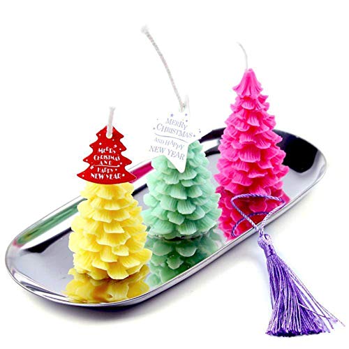 DXIA 3D Forma de Vela de Moldes, Moldes de Velas de Silicona, Piñas de Abeto, Forma de Silicona, Jabón Casero, Molde de Horno, Herramientas, Resina, Molde Vela Forma Cilíndrica para Pudines