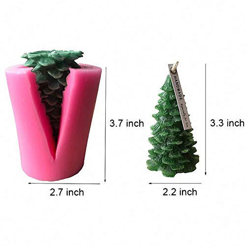 DXIA 3D Forma de Vela de Moldes, Moldes de Velas de Silicona, Piñas de Abeto, Forma de Silicona, Jabón Casero, Molde de Horno, Herramientas, Resina, Molde Vela Forma Cilíndrica para Pudines
