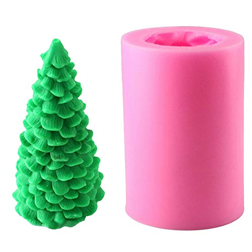 DXIA 3D Forma de Vela de Moldes, Moldes de Velas de Silicona, Piñas de Abeto, Forma de Silicona, Jabón Casero, Molde de Horno, Herramientas, Resina, Molde Vela Forma Cilíndrica para Pudines