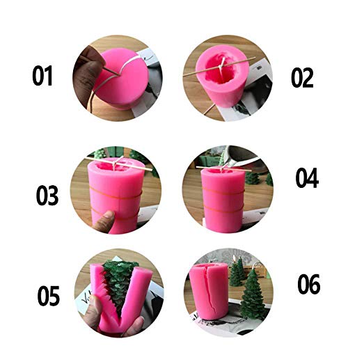 DXIA 3D Forma de Vela de Moldes, Moldes de Velas de Silicona, Piñas de Abeto, Forma de Silicona, Jabón Casero, Molde de Horno, Herramientas, Resina, Molde Vela Forma Cilíndrica para Pudines