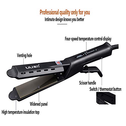 DXIA Plancha de Pelo, Plancha De Pelo Profesional, Cerámica 5cm de Ancho, 4 configuraciones de temperatura diferentes (170 °C-230 °C), 15s velocidad calor, Para Todo Tipo De Cabello