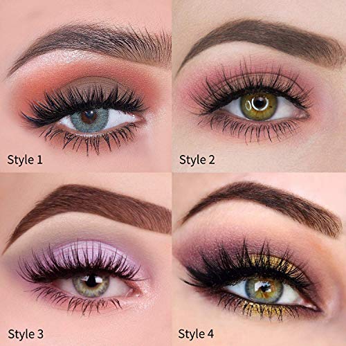 DYSILK 20 Pares Pestañas 6D Esponjoso Tenue Dramático Pestañas Postizas Volumen Suave Grueso Largo Pestañas Postizas Hechas a Mano Pestañas Reutilizables 4 Estilos Mezclados Sin pegamento