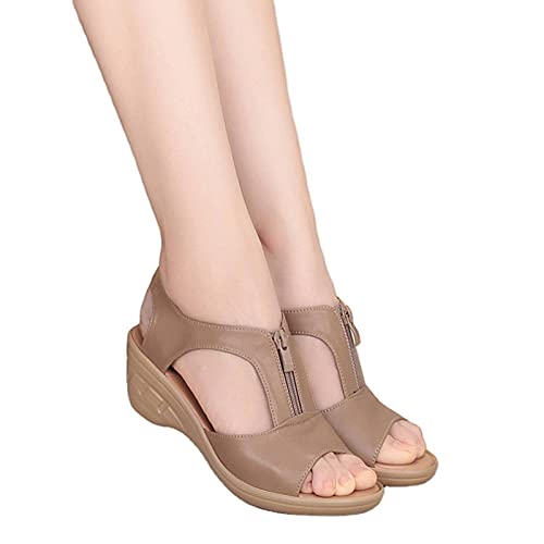 DZQQ 2021 Sandalias de Verano para Mujer Sandalias de cuña Sandalias de Talla Grande Zapatos Planos para Mujer Sandalias para Mujer Sandalias Romanas Sandalias