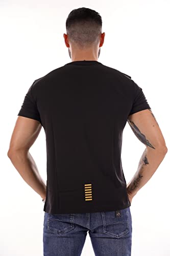 EA7 de los Hombres Camiseta con Logo en el Pecho, Negro, XS