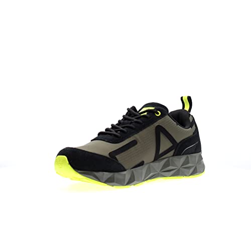EA7 X8X033 - SNEAKERS con cordones de tejido técnico para hombre, Q236 Blk+for Night+ev.prim, 42