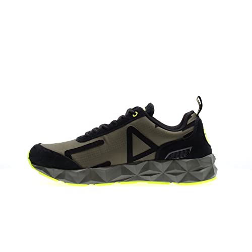 EA7 X8X033 - SNEAKERS con cordones de tejido técnico para hombre, Q236 Blk+for Night+ev.prim, 42