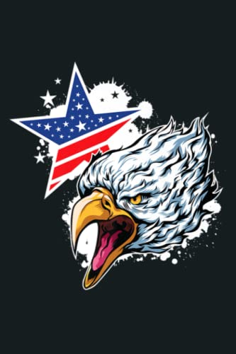 Eagle US Star America Hero 4th of July Veterans day Gift Premium - Journal - Notebook - Daily Journal - Black Notebook 6x9 inch 120 pages