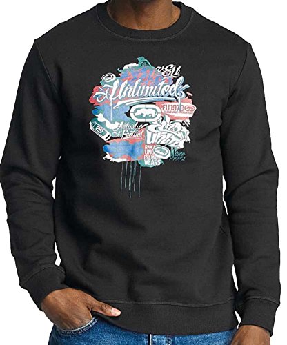 Ecko Unltd. Jersey de cuello redondo retro - Negro, XL