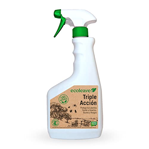 ECOLEAVEX Triple Acción, Protege Tus Plantas Frente a Insectos, Acaros y Hongos, ECOLOGICO, 100% Natural y Residuo Zero. (Spray Pulverizador 750 ml.)