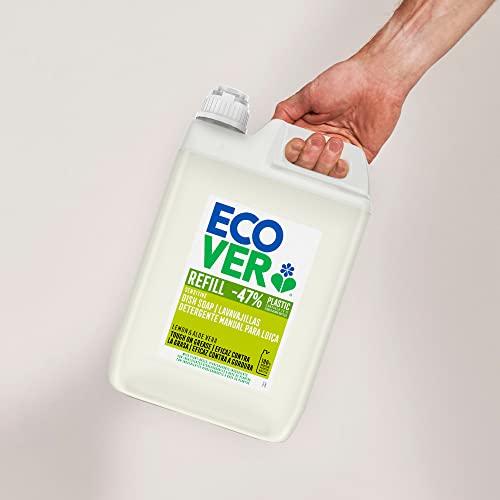 Ecover Lavavajillas líquido ecológico, fragancia Lemon & Aloe, formato rellenable de 5L