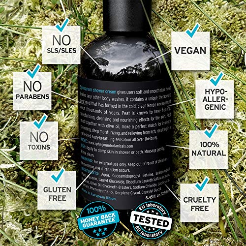 Eczema Body Wash & Cream 2in1 - Natural pH Balancing Acids y aceite de oliva Crema de ducha. Tratamiento hidratante profundo sin sulfato para pieles muy secas y con picazón