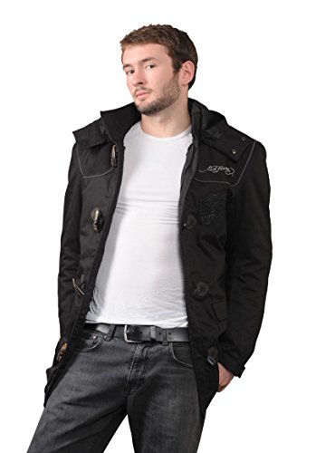 Ed Hardy Tiger Chaqueta de Tela, Negro, 2XL