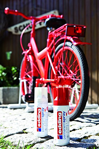 edding 5200 spray permanente - blanco tráfico brillante - 200 ml - pintura acrílica para decorar vidrio, metal, madera, cerámica, plástico, lienzo - aerosol, spray acrílico, spray de pintura