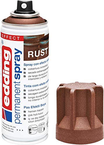 edding 5200 spray permanente - efecto óxido mate - 200 ml - pintura acrílica para pintar y decorar vidrio, metal, madera, cerámica, plástico, lienzo - aerosol, spray acrílico, spray de pintura