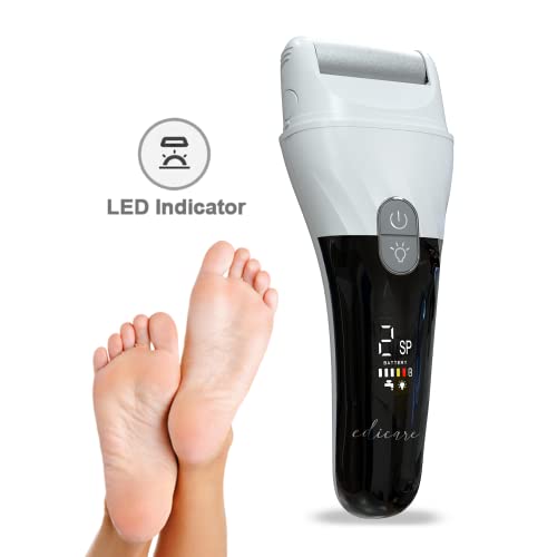 Edicare, Lima Eléctrica para Pies, Pedicura Profesional, para Mujer y Hombre, Ideal para Eliminar y Quitar Durezas, Callos y Piel, Resistente al agua, Recargable con USB, Cuidado de Pies
