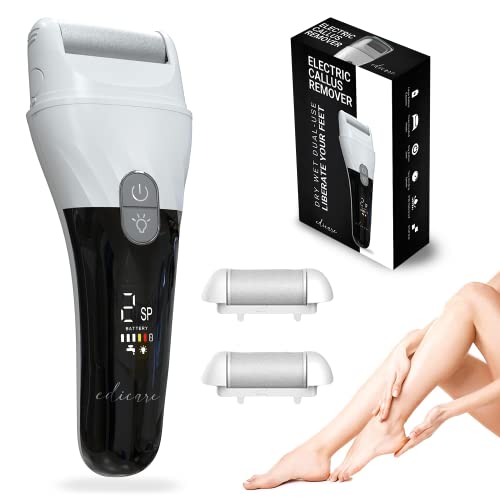 Edicare, Lima Eléctrica para Pies, Pedicura Profesional, para Mujer y Hombre, Ideal para Eliminar y Quitar Durezas, Callos y Piel, Resistente al agua, Recargable con USB, Cuidado de Pies