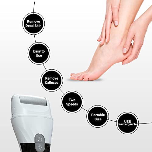 Edicare, Lima Eléctrica para Pies, Pedicura Profesional, para Mujer y Hombre, Ideal para Eliminar y Quitar Durezas, Callos y Piel, Resistente al agua, Recargable con USB, Cuidado de Pies