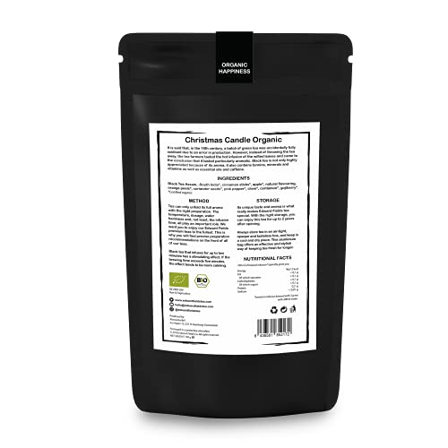 Edward Fields Tea ® - Té negro orgánico a granel con Manzana y Canela. Té bio recolectado a mano con ingredientes naturales y ecológicos, 100 gramos, India.