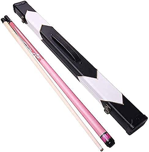 EIERFSKIOT palos de billar taco de billar Piscina de madera de arce de 58 pulgadas y 19 oz con puntas de 11,75 mm y caja de almacenamiento 1/2 palos de billar articulados utilizados para el club de bi