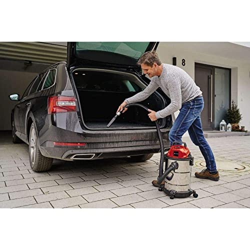 Einhell Aspirador seco y húmedo con cable - TC-VC 1820 S -, inoxidable eléctrico con cable de 2.50 metros, 180 mbar, 1250 W, 230 V, 80 dB, 50 Hz, capacidad de 20 L