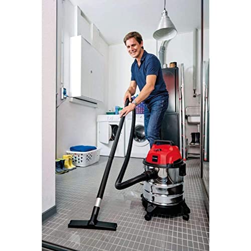 Einhell Aspirador seco y húmedo con cable - TC-VC 1820 S -, inoxidable eléctrico con cable de 2.50 metros, 180 mbar, 1250 W, 230 V, 80 dB, 50 Hz, capacidad de 20 L