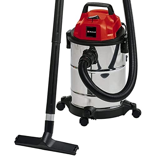 Einhell Aspirador seco y húmedo con cable - TC-VC 1820 S -, inoxidable eléctrico con cable de 2.50 metros, 180 mbar, 1250 W, 230 V, 80 dB, 50 Hz, capacidad de 20 L