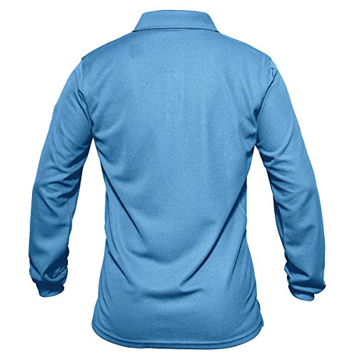 EKLENTSON Hombre Camisas - Polos de Golf de Manga Larga Casuales y Ligeros Camisas de Deporte Militar Cielo Azul Talla 3XL