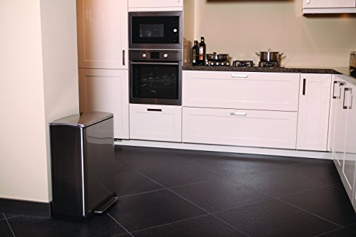 EKO Cubo de la Basura de la Marca, Hecho de Metal, Metal, Acero Mate, 34.5 x 50 x 65 cm