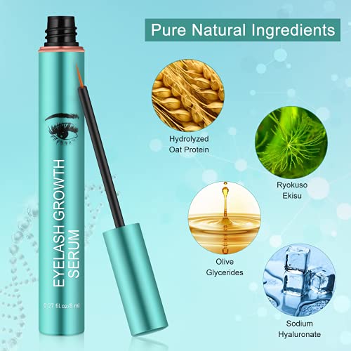 EKUPUZ.BEAUTY Sérum crece pestañas 8ml - Serum Pestañas Alargador de Pestañas con Ingredientes Naturales, Tratamiento Fortalecedor de Crecimiento Pestañas Largas